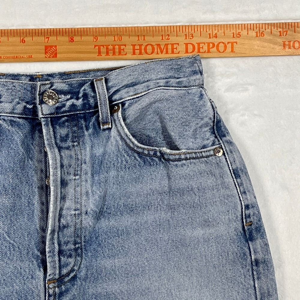 Agolde Riley High Rise‎ Straight Crop Jeans Light Indigo Raw Hem Women's 27x26 - Picture 7 of 14